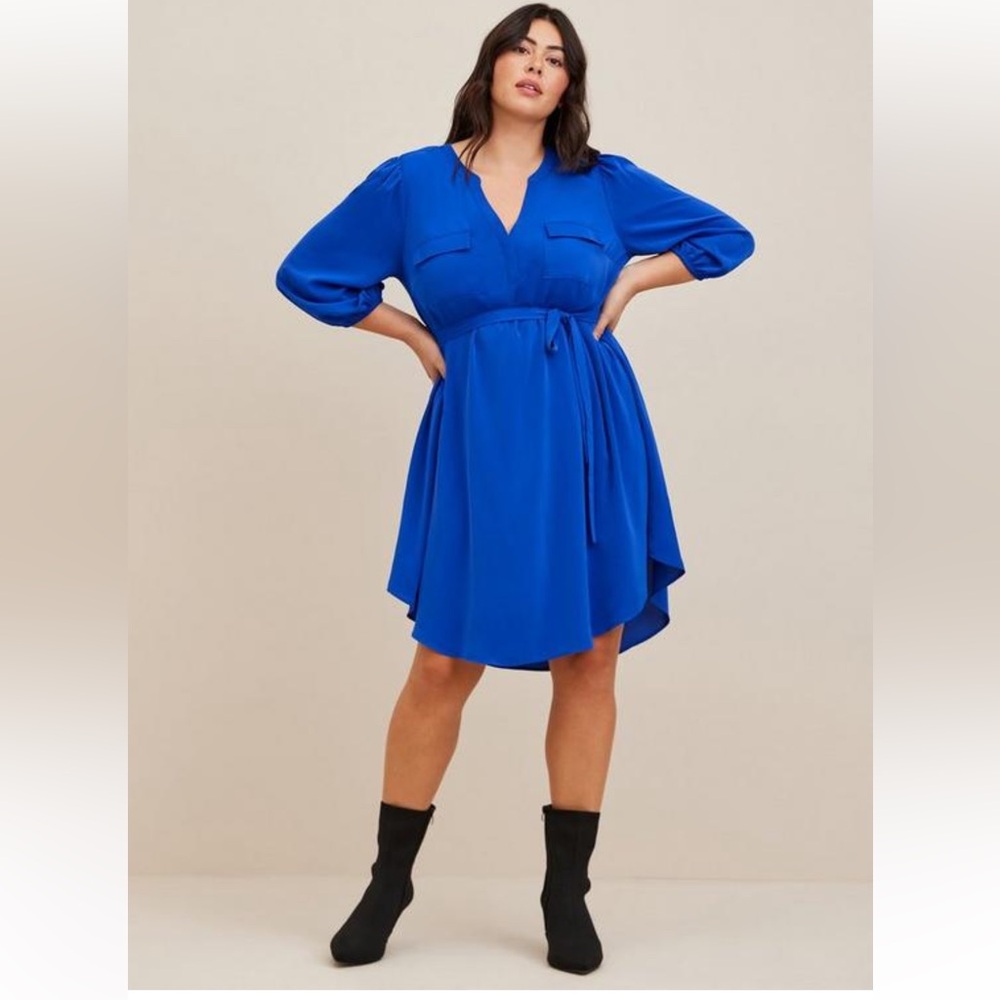 Mini studio crepe de chine shirt dress